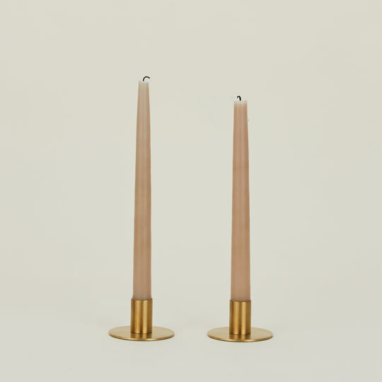Essential Metal Candle Holders, Set of 2 - Brass