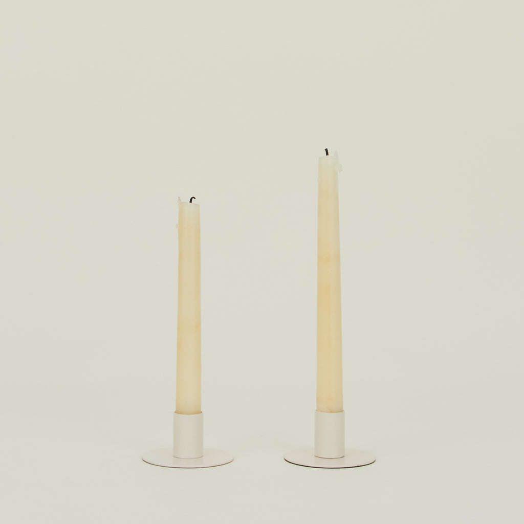 Essential Metal Candle Holders, Set of 2 - Ivory