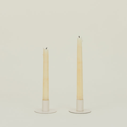 Essential Metal Candle Holders, Set of 2 - Ivory