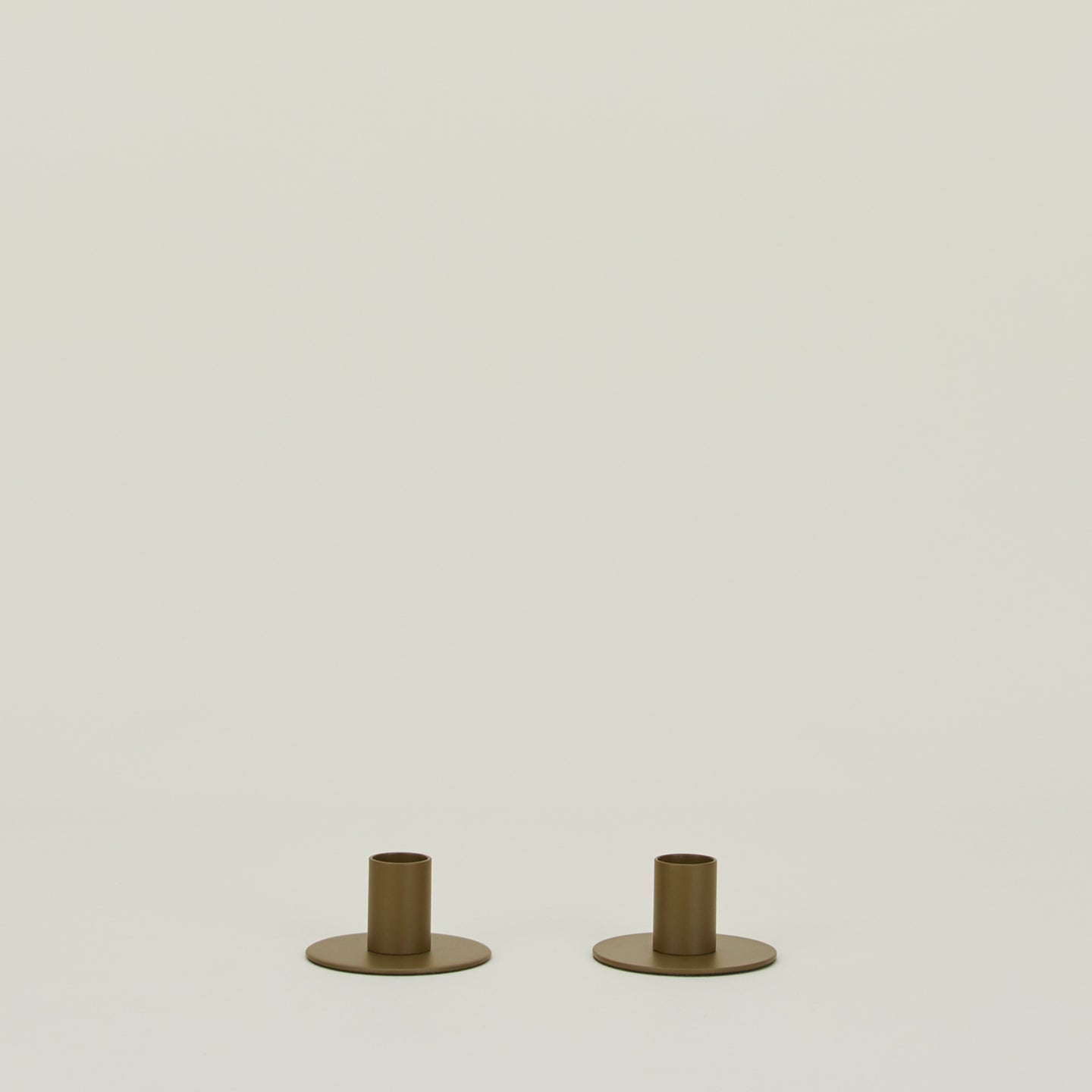 Essential Metal Candle Holders, Set of 2 - Olive