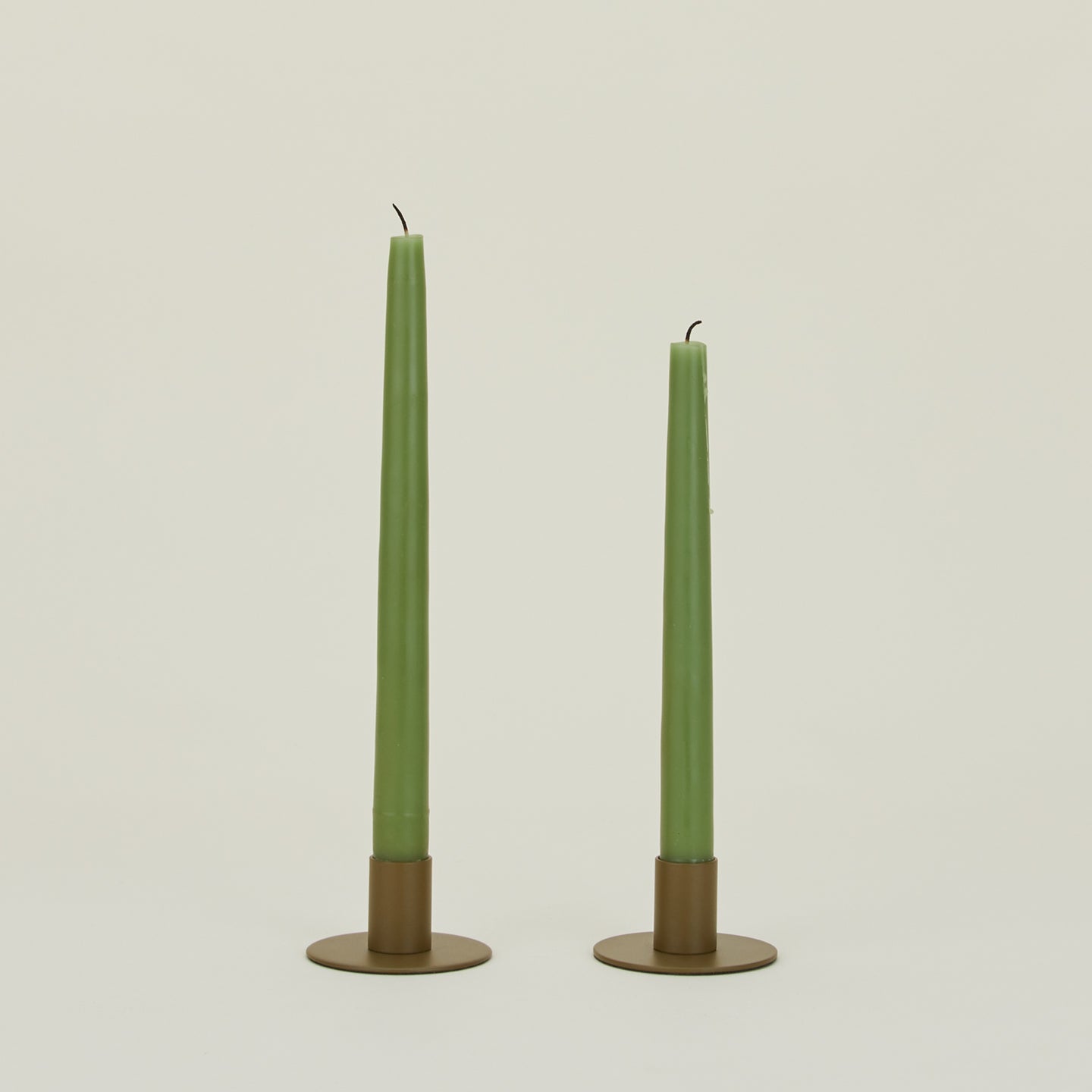 Essential Metal Candle Holders, Set of 2 - Olive