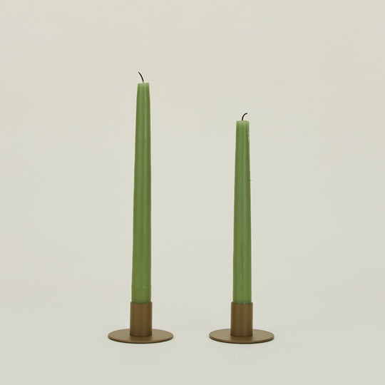 Essential Metal Candle Holders, Set of 2 - Olive
