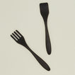 Salad servers in ebonized oak
