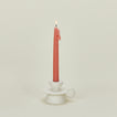 Forge candlestick holder with candle
