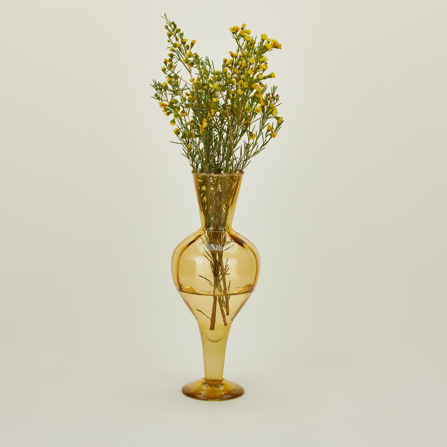 Large glass vase with florals