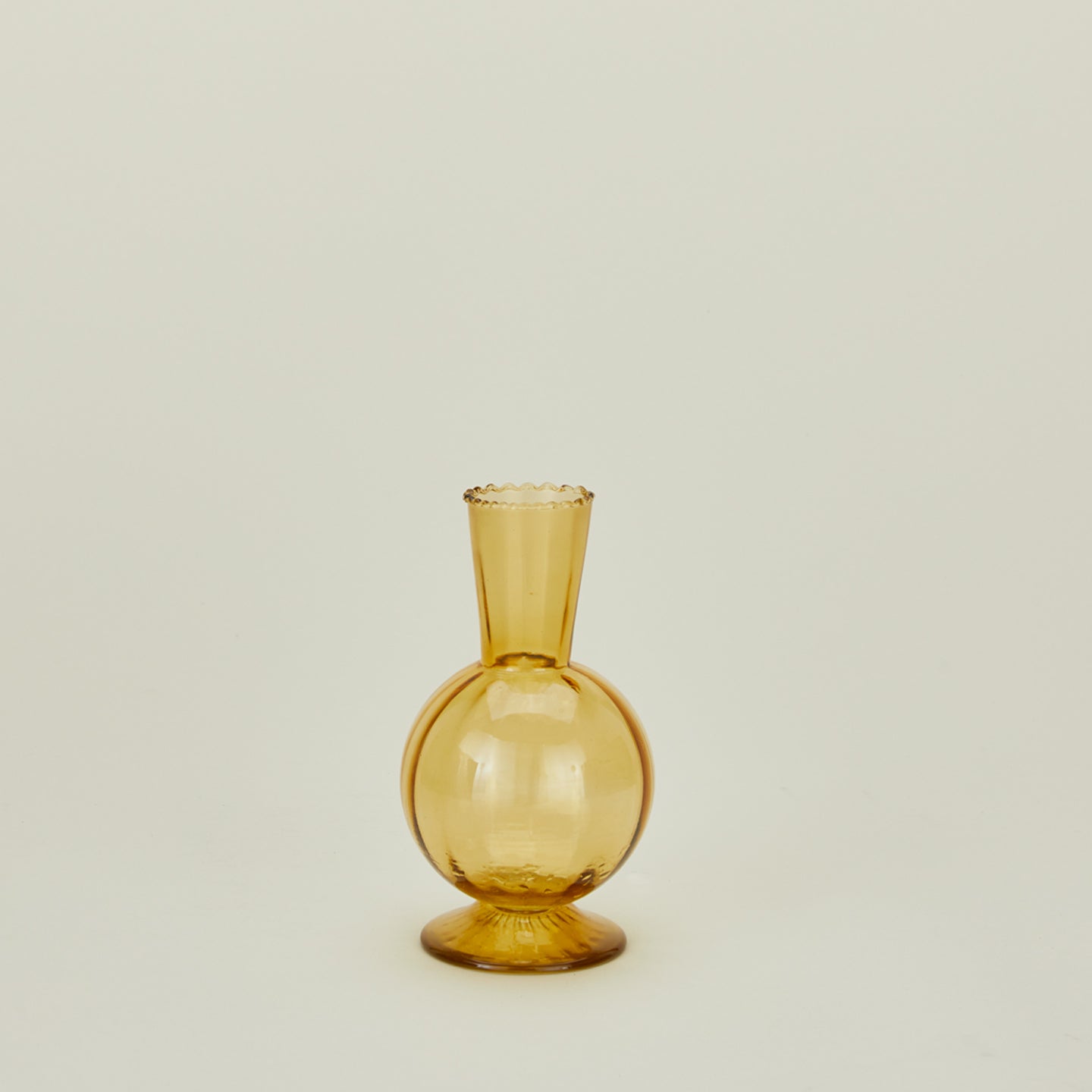 Small amber glass vase