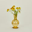 Small amber glass vase with florals