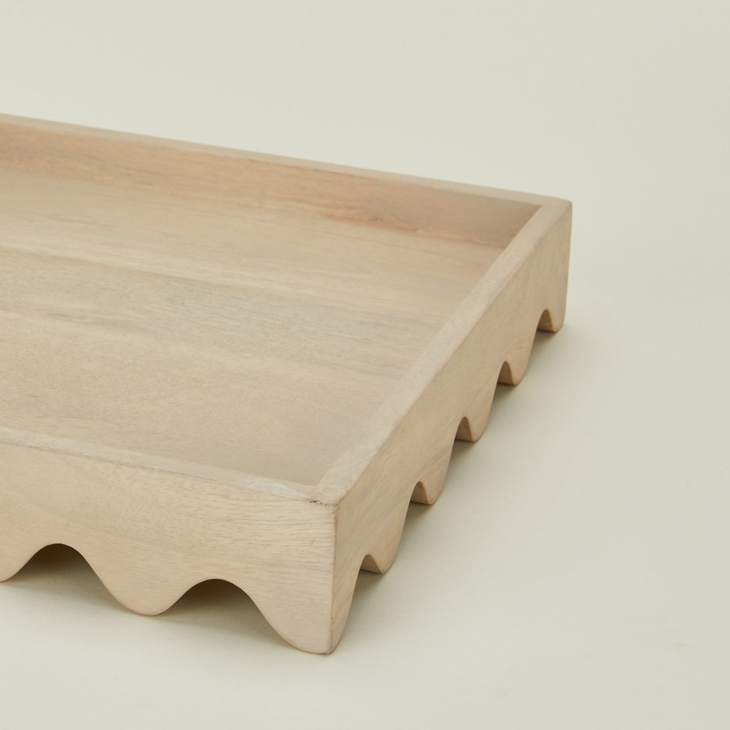Close up view of Square scallop tray