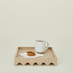 Square scallop tray with cookies and coffee