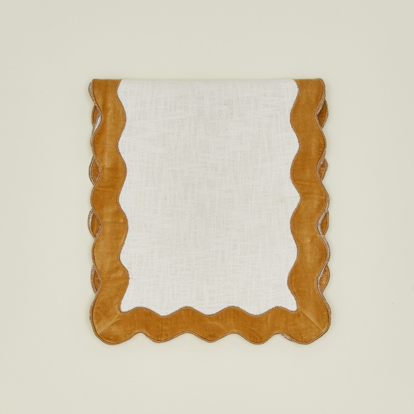 Folded Velvet Scallop Table Runner