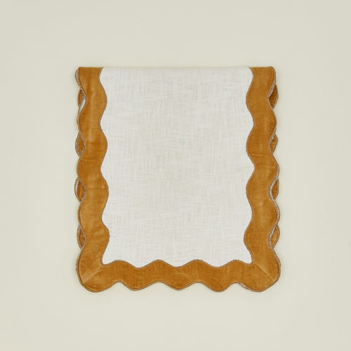 Folded Velvet Scallop Table Runner