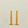 Bubble Candle Holder, Set of 2 - Orange