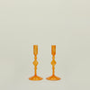 Pleated Candle Holder, Set of 2 - Orange