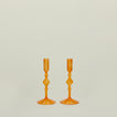 Pleated candle holders in amber