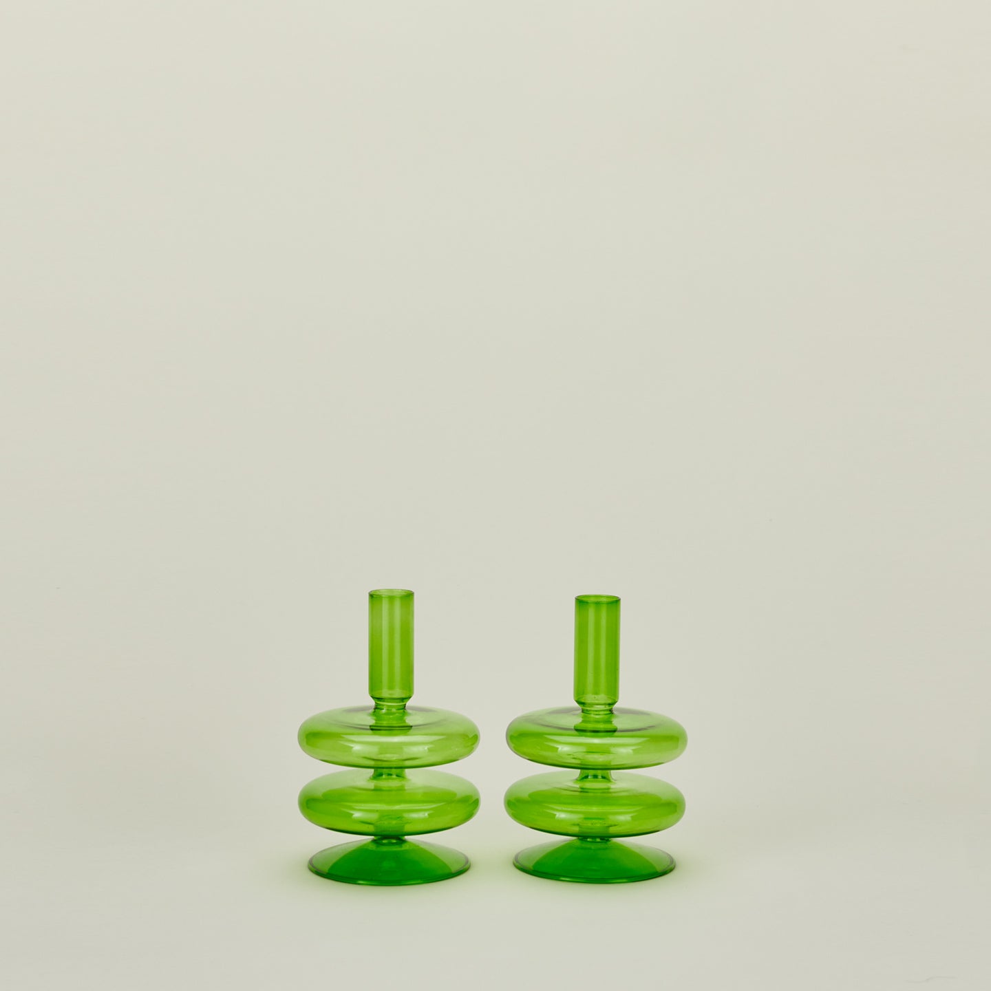 Bubble candle holder in green