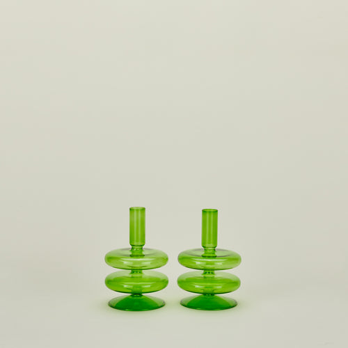 Bubble candle holder in green