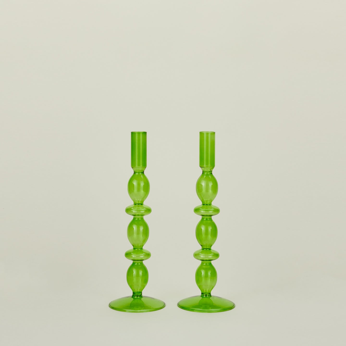 Disk candle holder in green