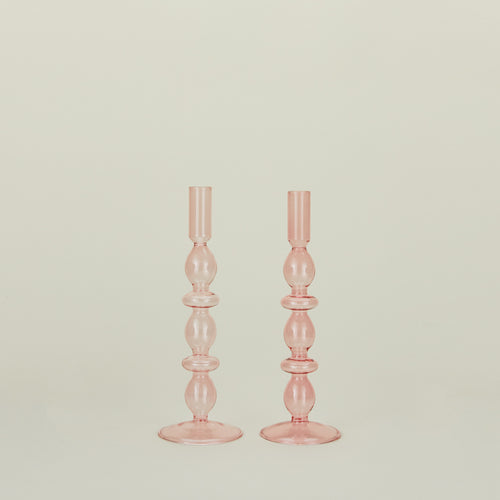 Disk candle holder in pink