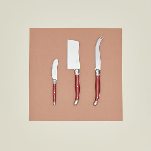 Jean Dubost carving set in red