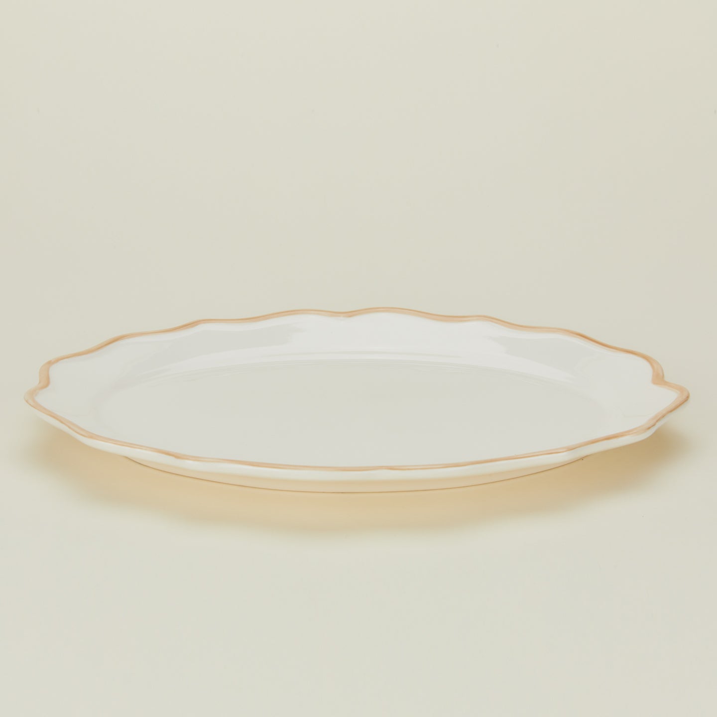 Close up view of ogee edge oval platter