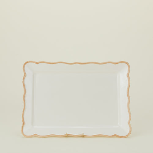Ogee edge rectangular platter  on stand