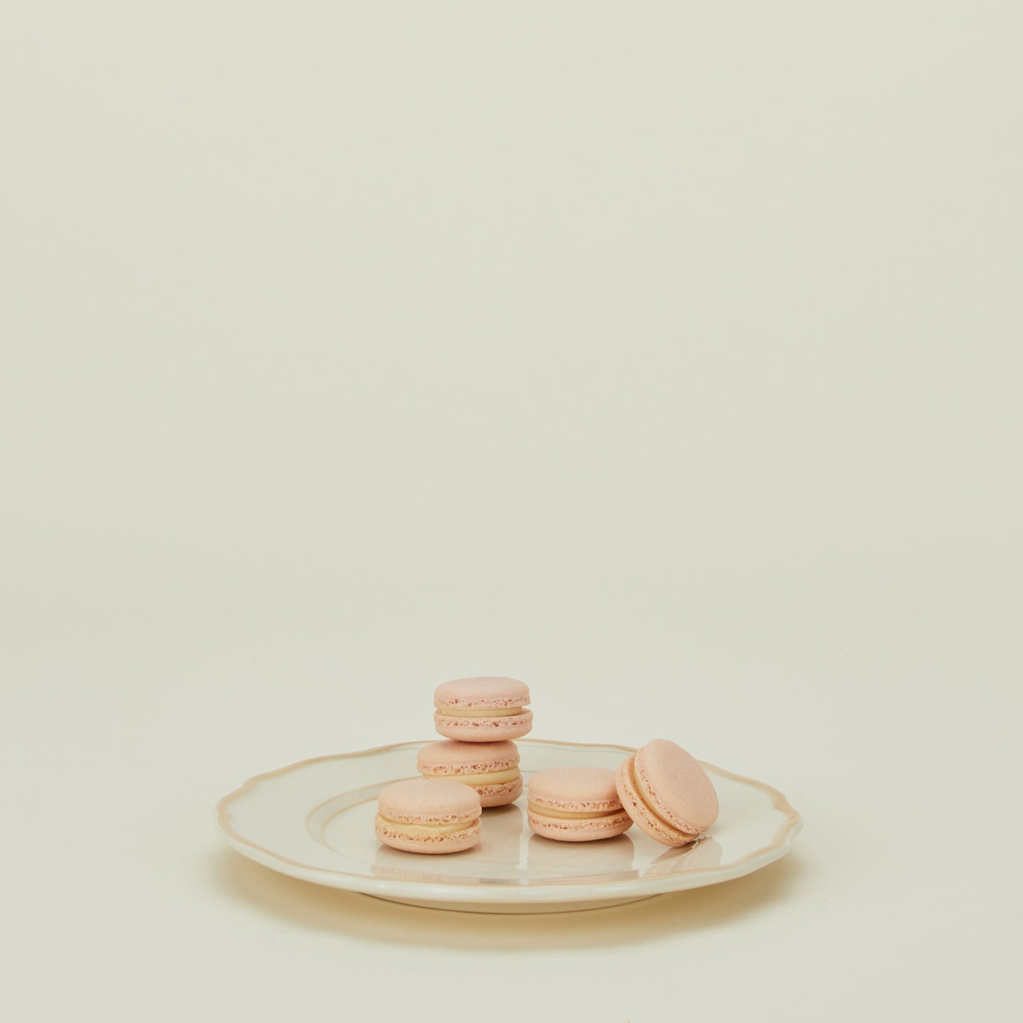 Ogee edge salad plate with macaroons