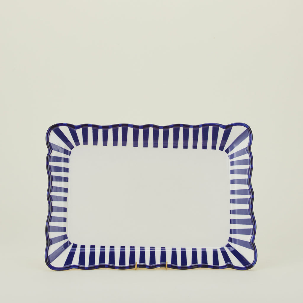 Striped Edge Rectangular Platter