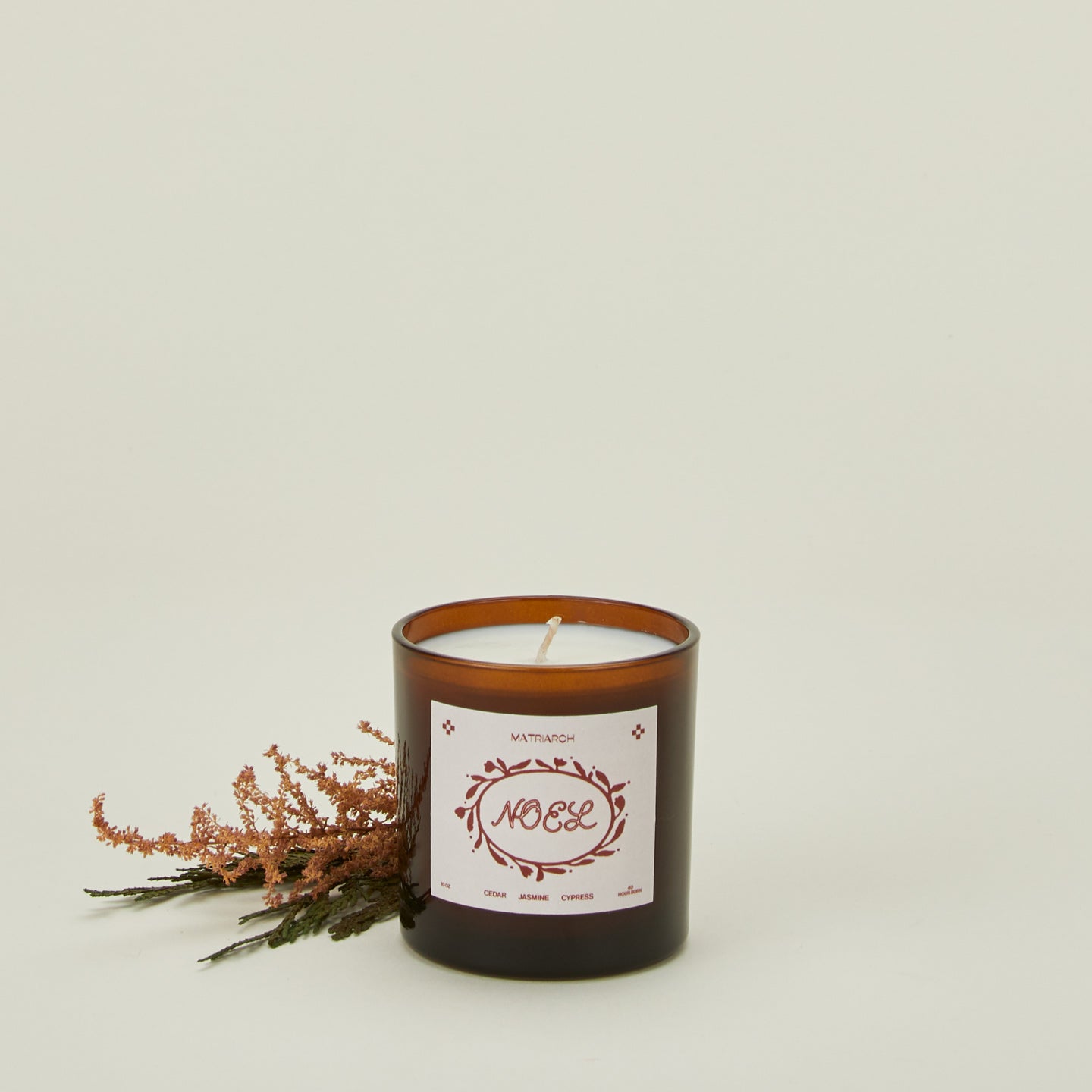 Noel Holiday Candle with florals