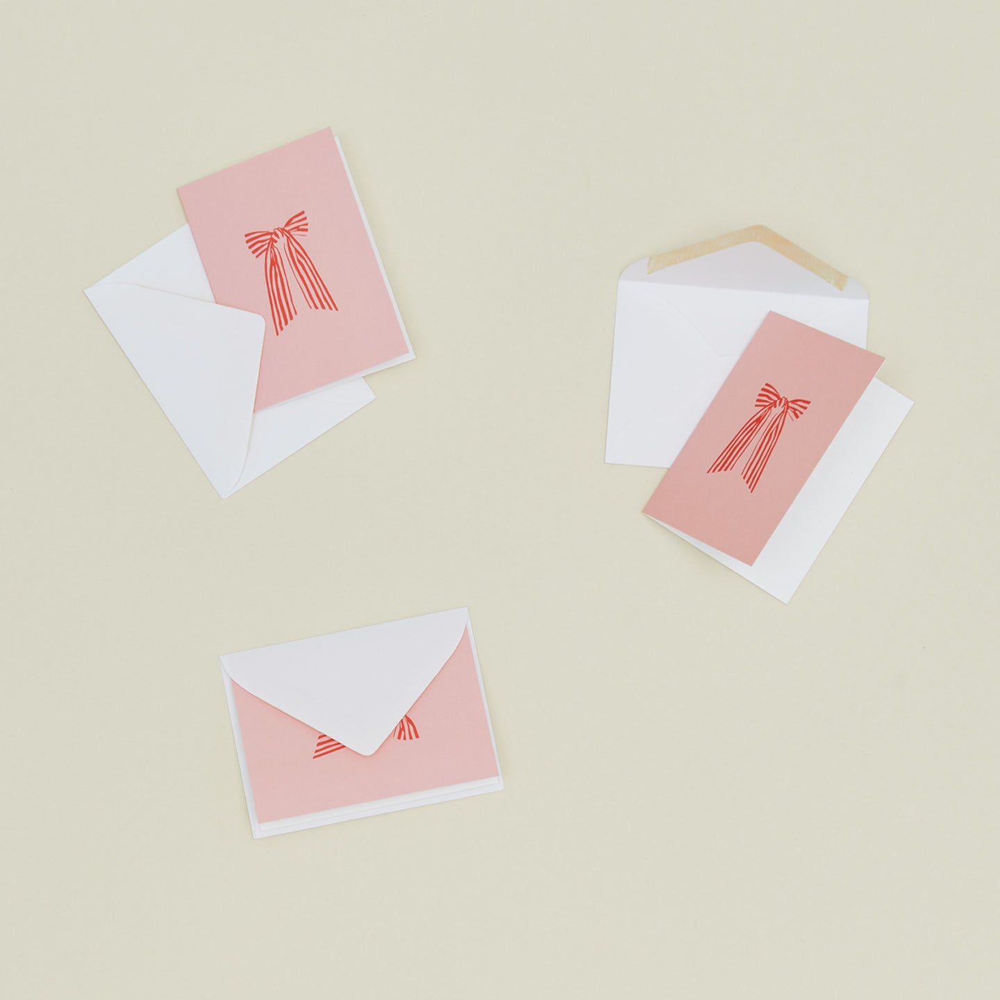 Red Bow Mini Cards, Set of 8