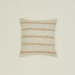 Striped Linear wool pillow in tan and ivory.