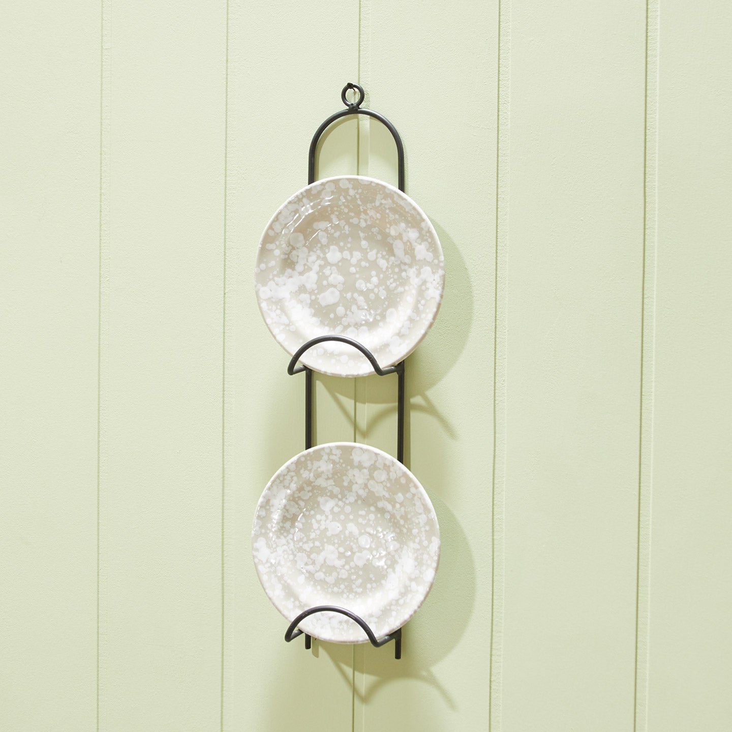 Wall Mounted Double Plate Holder with splatter ware plates. 