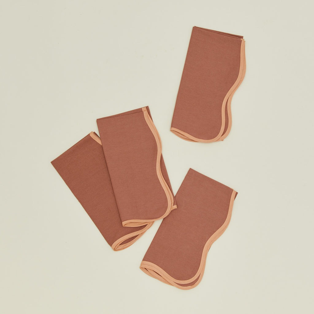 Scalloped Napkin, Set of 4 - Cocoa