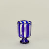 Striped Murano Wine Glass - Cobalt