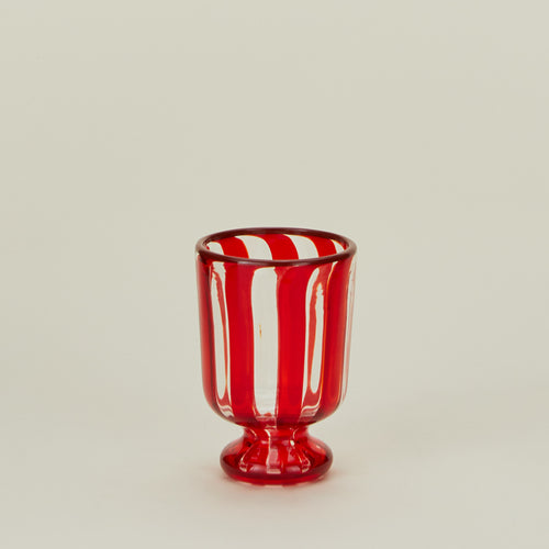 Striped wine glass in red