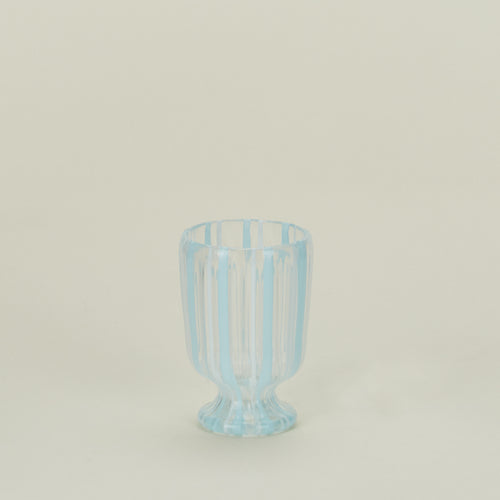 White striped wine glass
