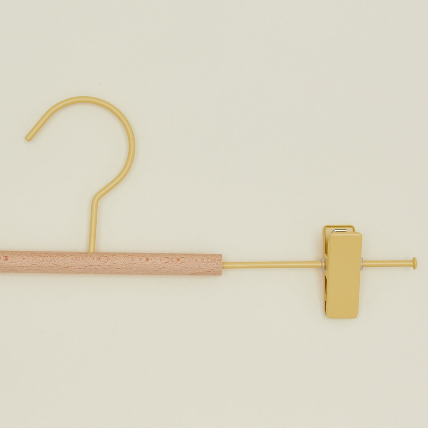 Close up view of Clip hanger in butter