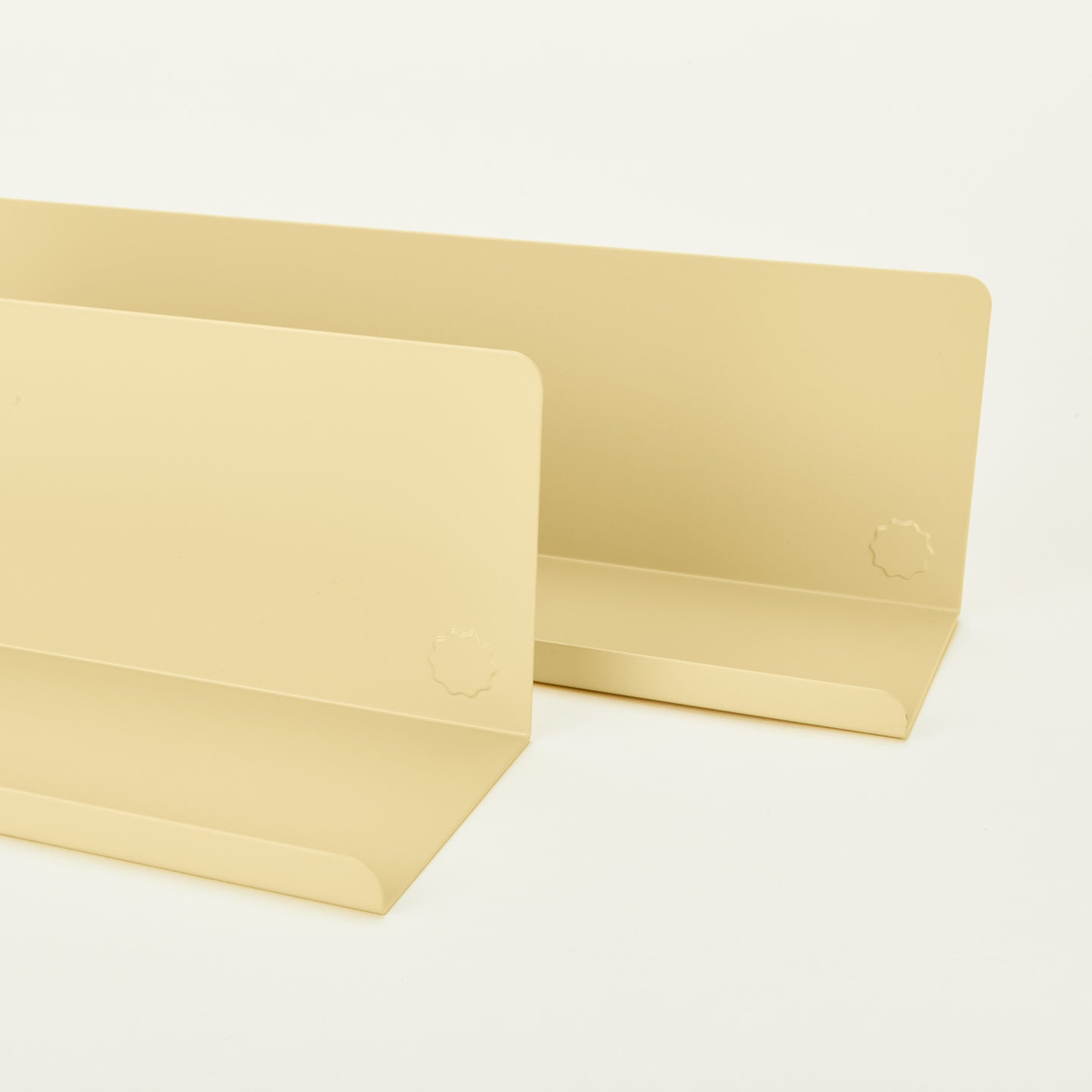 Close up view of Ledge shelves in butter