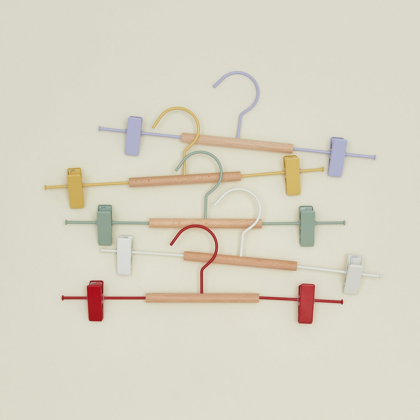Clip hangers in various colors