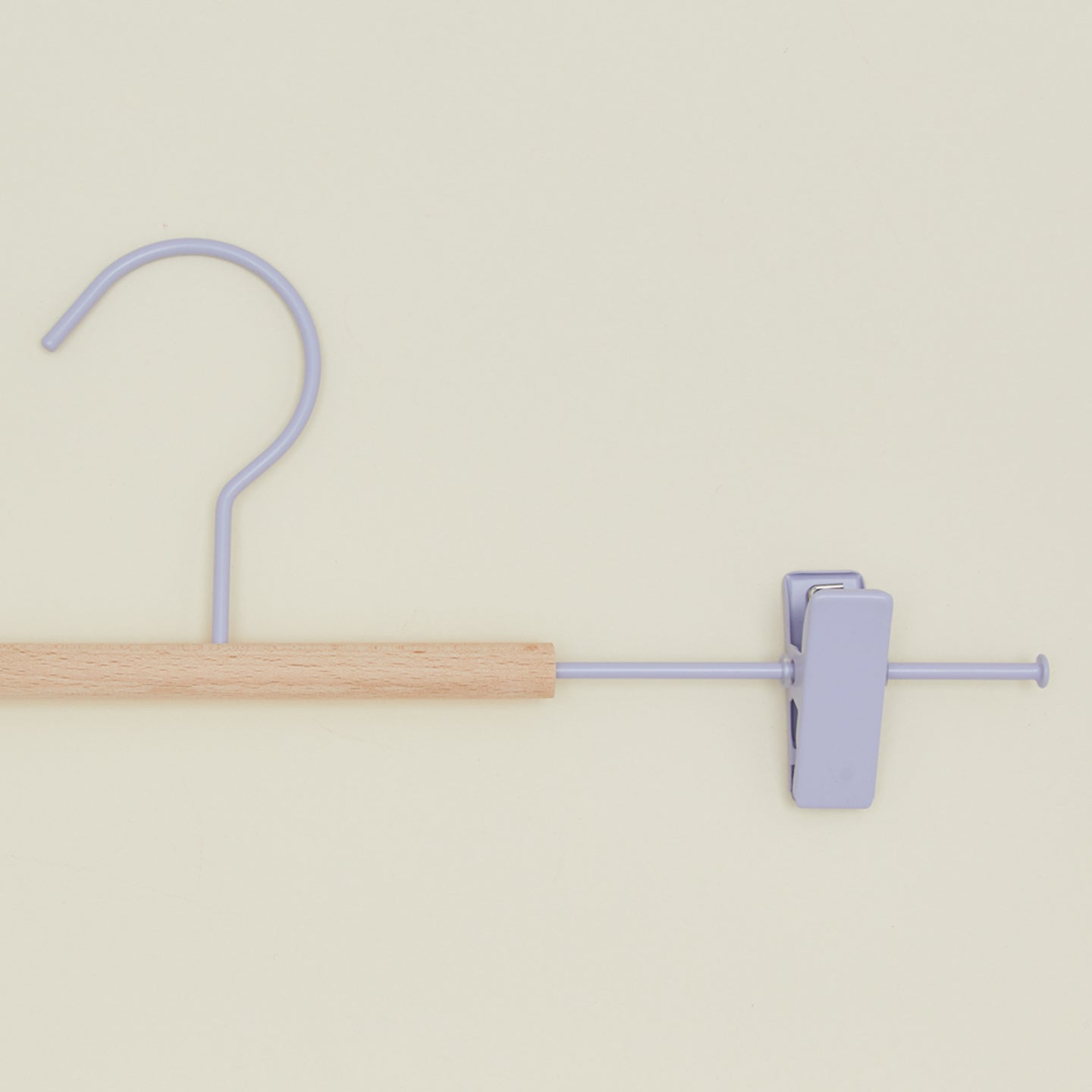 Close up view of Clip hanger in lilac