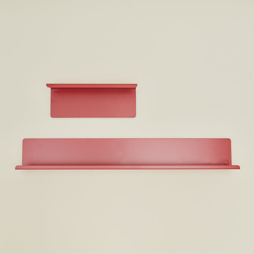 Ledge shelves in poppy