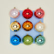 Multicolor medium glass ornaments, set of 9