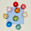 Multicolor medium glass ornaments, set of 9