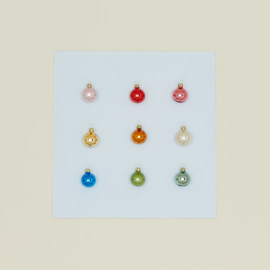 Multicolor Mini Glass Ornament, Set of 9