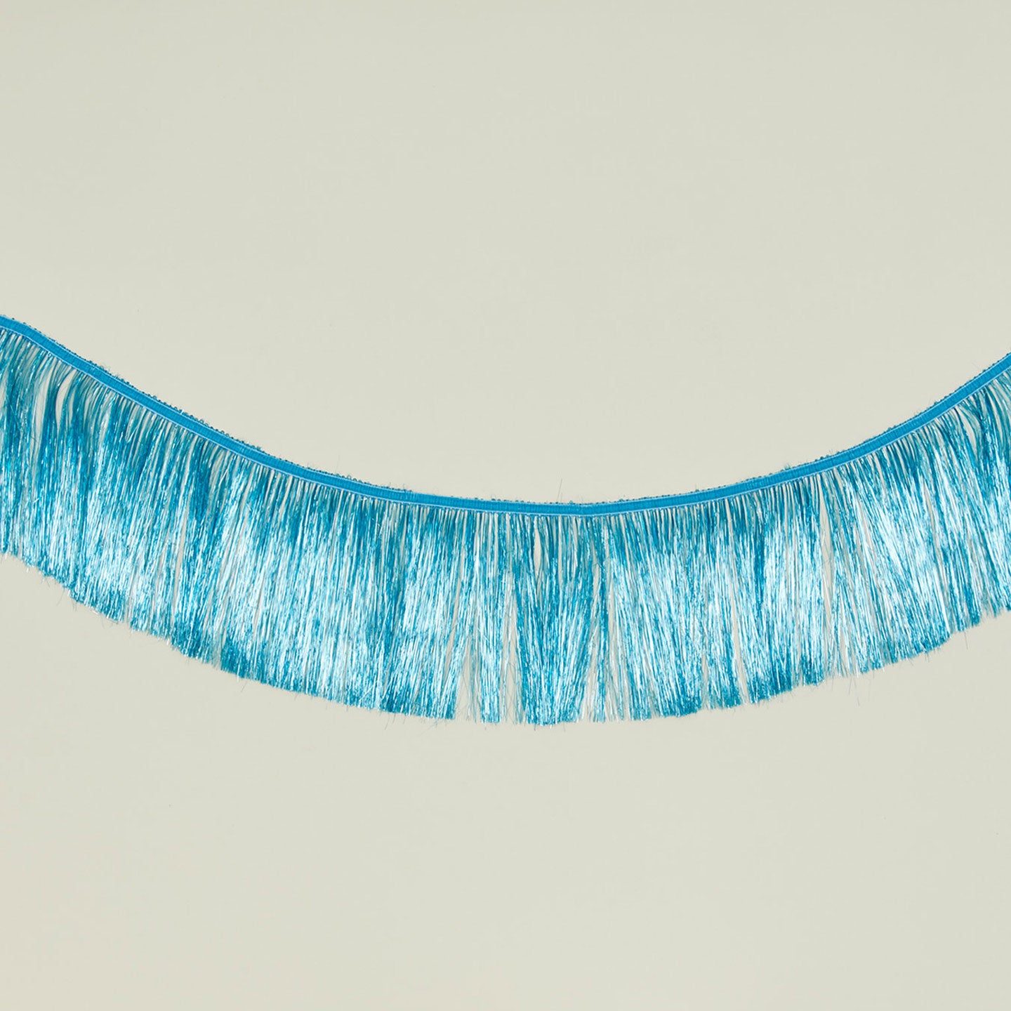 Blue tinsel fringe garland