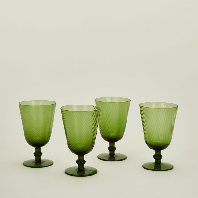 Hawkins New York Optic Goblet, Set of 4, Olive