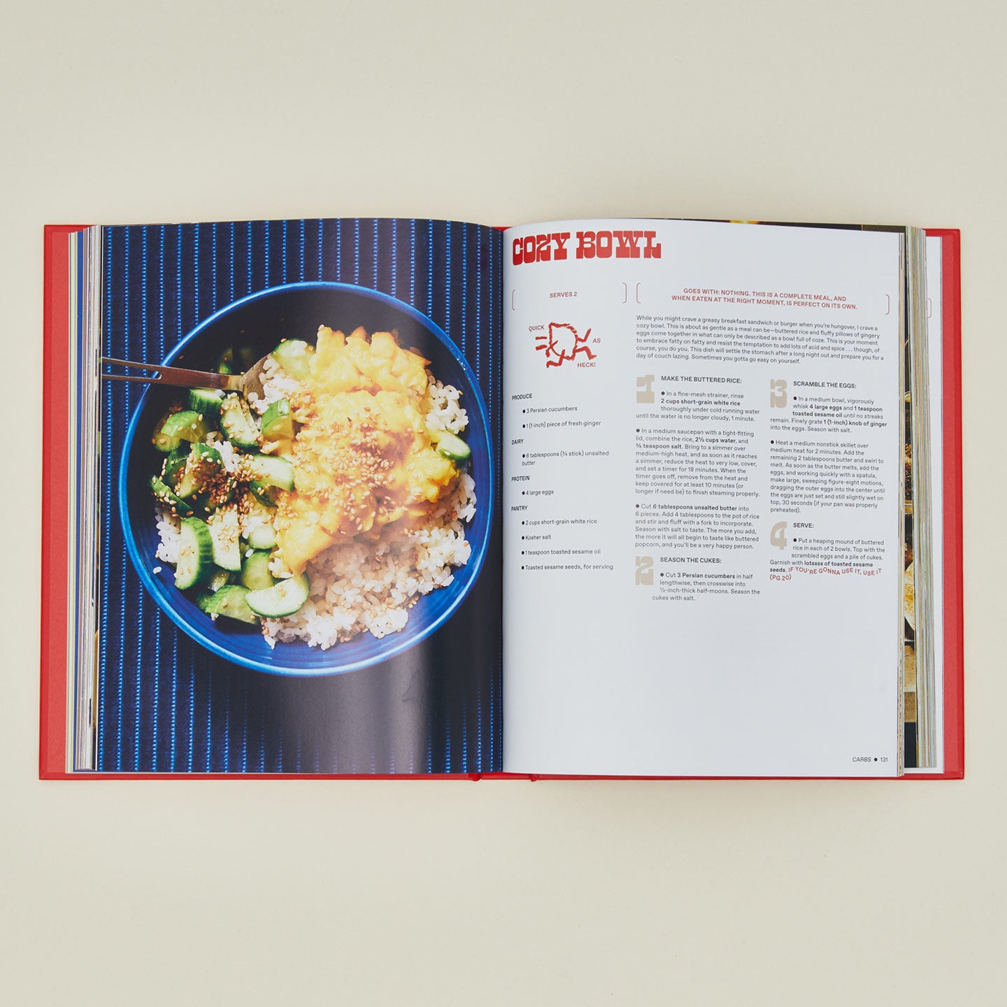 More is More cookbook open