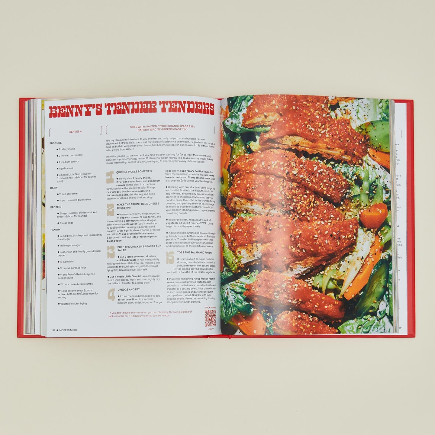 More is More cookbook open