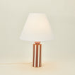 Pillar table lamp with brick stripe
