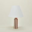 Pillar table lamp with brick stripe