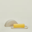Curve butter dish in natural with lid off and stick of butter